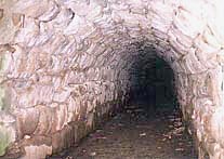 Underground gallery of the aqueduct under the park of the castle